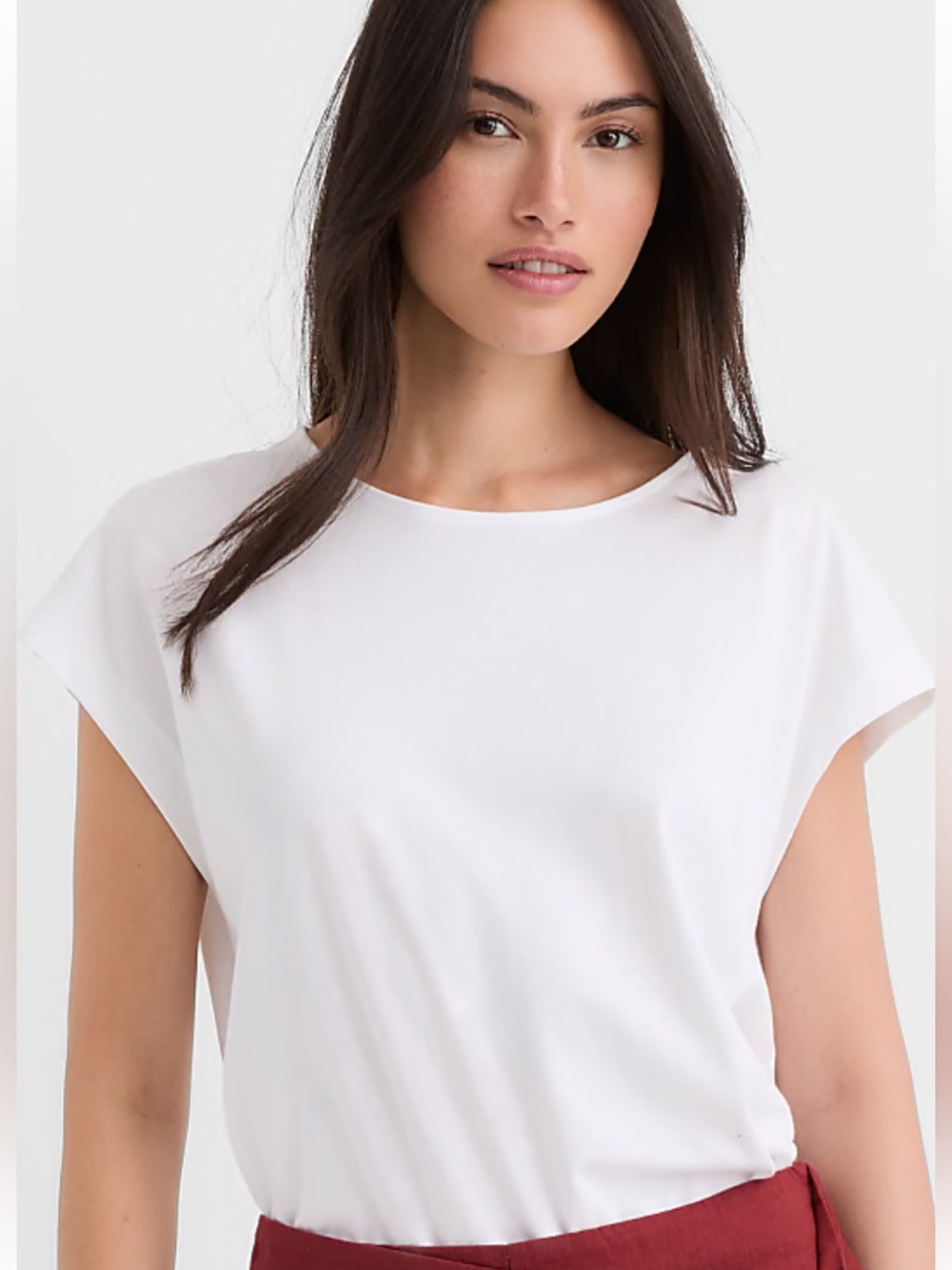 LOFT White Cap Sleeve Crewneck Top